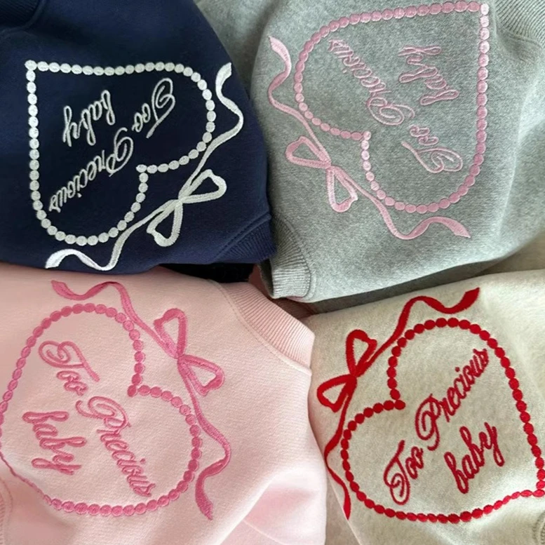 

Girls Suit 2025 Autumn New Children's Clothing Korean Style Girl Baby Fashion Fashion Love Embroidered Hoodie Two-piece