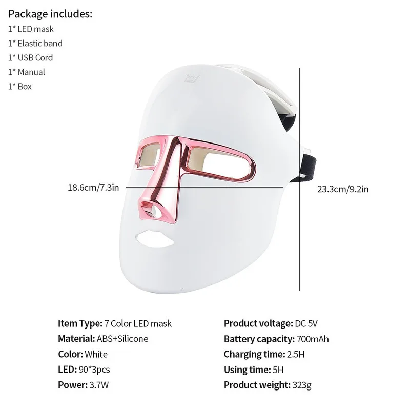 LED Gezichtsmasker Foton Therapie Gezicht Schoonheid Masker Huid Lifting Acne Rimpels Verwijderen Gezicht SPA Huidverstrakking Anti-aging Machine