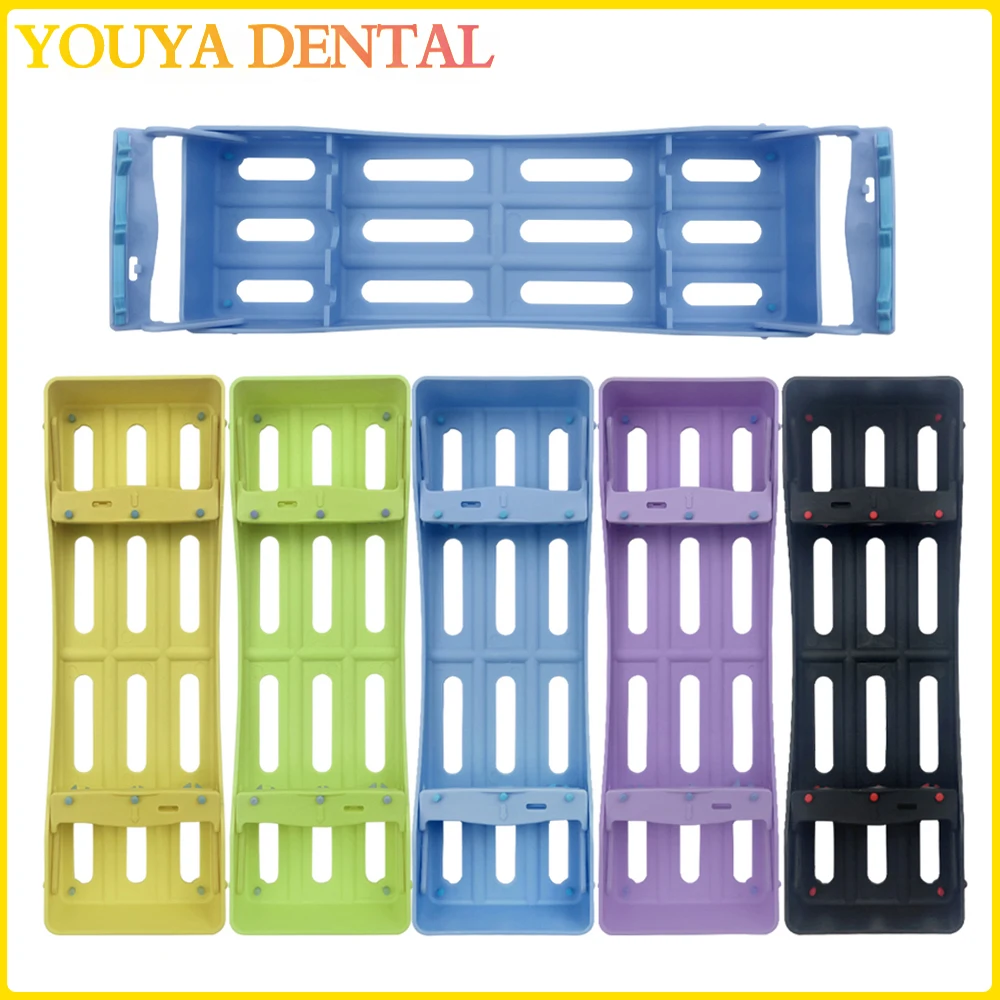 3 Slots Instrument Cassette Rack Autoclavable Plastic Disinfection Tray Tools Storage Dental Sterilization Box Holders Handles