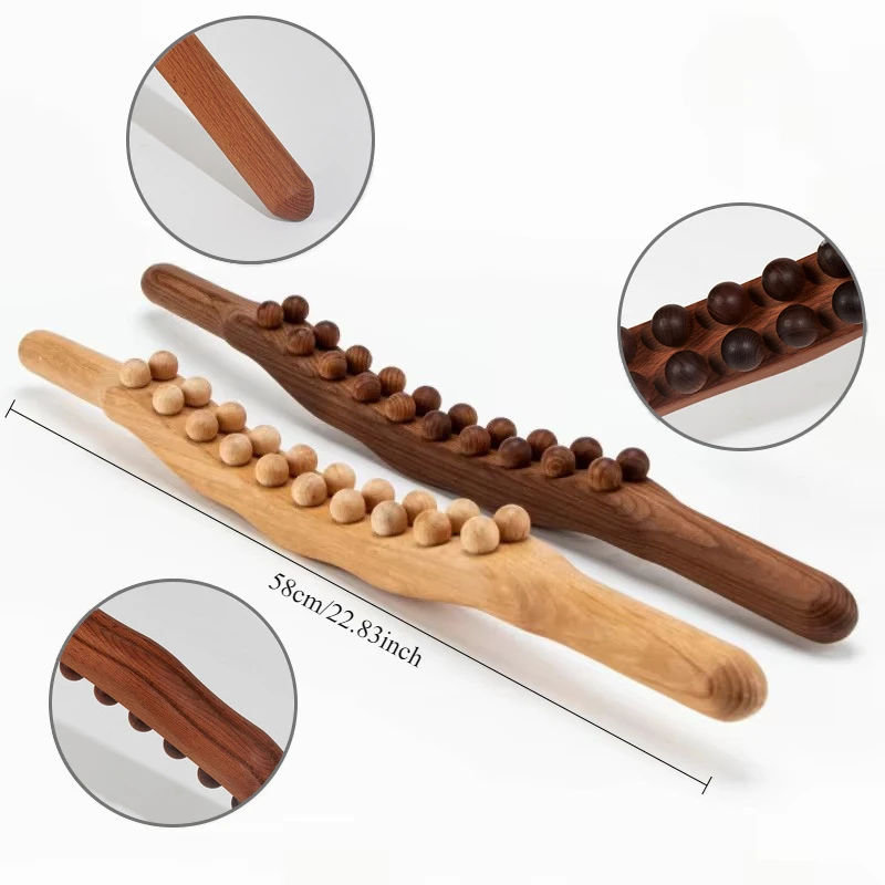 Wood Therapy Roller Gear Stick Massage Tool Cellulite Slimming Roller Massager Lymphatic Drainage Body Shaping Trigger Stick