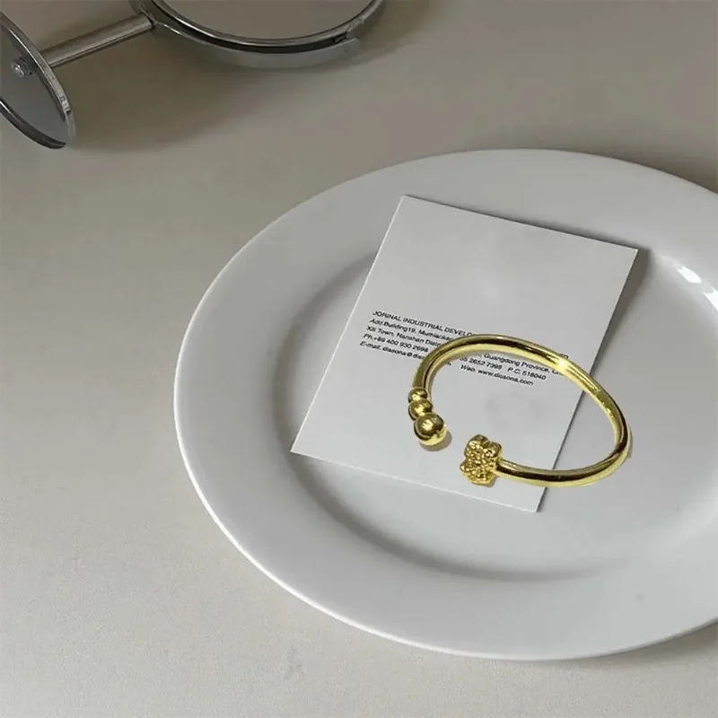 حلقة مفتوحة هندسية لامعة عالية الجمال من الفضة عيار 925 للصيف - مجموعة مجوهرات نسائية وديكور وهدايا