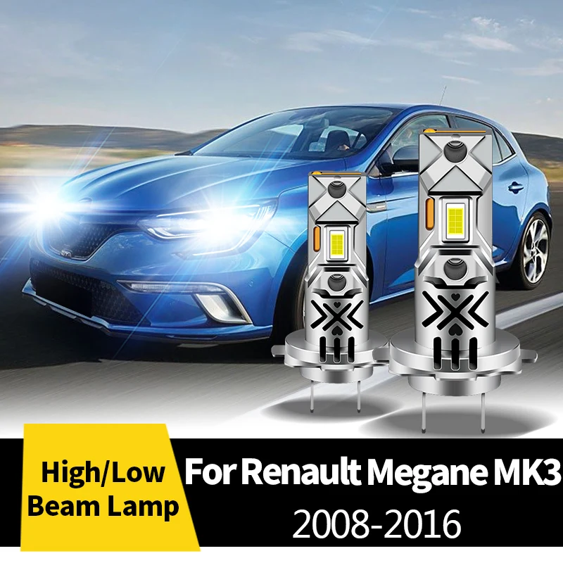 

2Pcs Car CANbus LED Headlight High Beam / Low Beam Lamp BulbS Halogen Replacement Light For Renault Megane MK3 2008-2016
