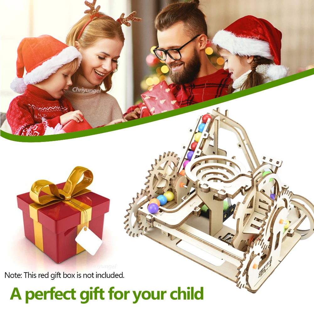 Rompecabezas de madera 3D, juego de carrera de mármol, montaña rusa eléctrica automática, Kits de construcción de modelos, juguetes educativos de vapor, regalos para niños y adultos
