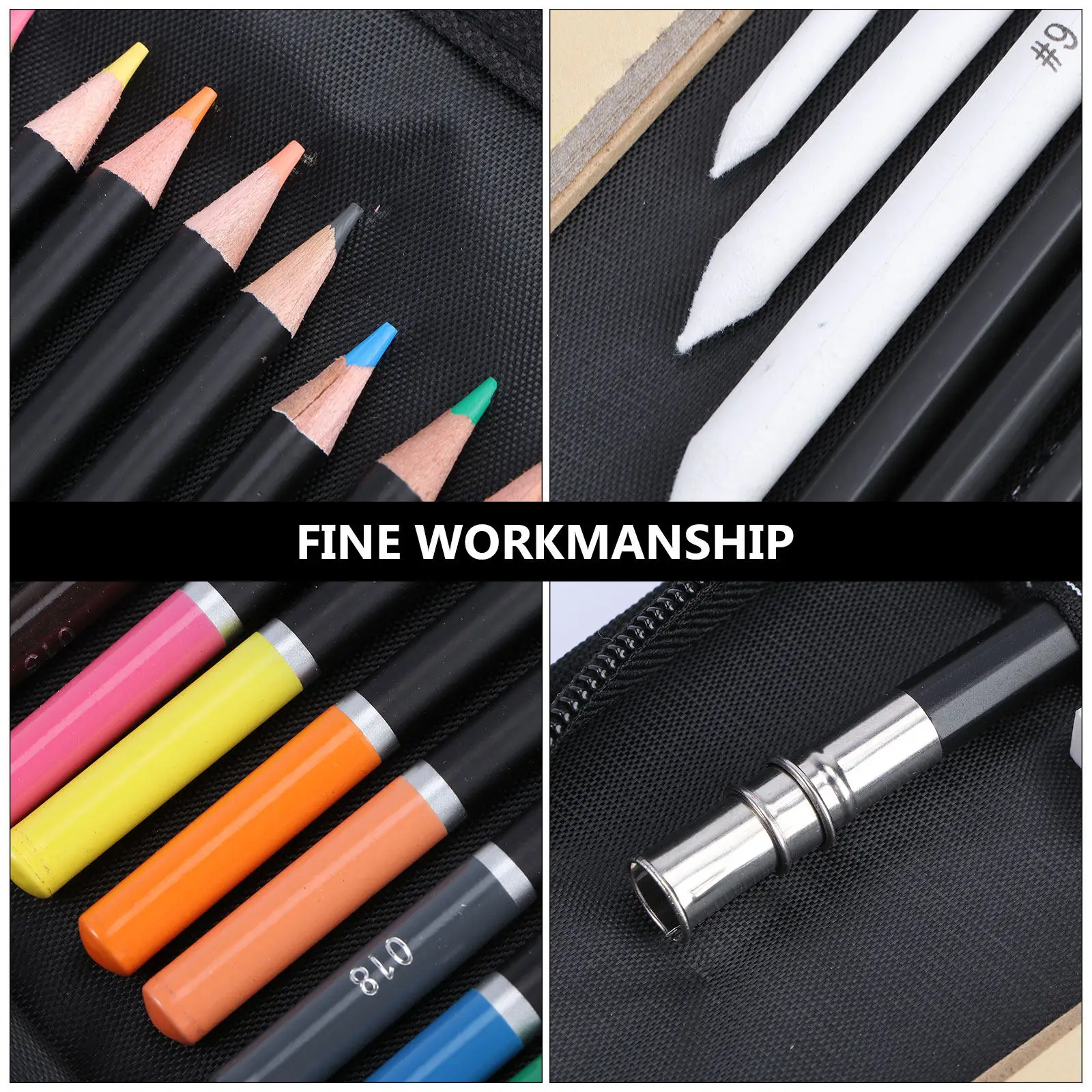 

95Pcs Colored Pencil Set Professional Drawing Sketch Charcoal Pencils Blending Stumps Sharpener Extender Art Supplies for School