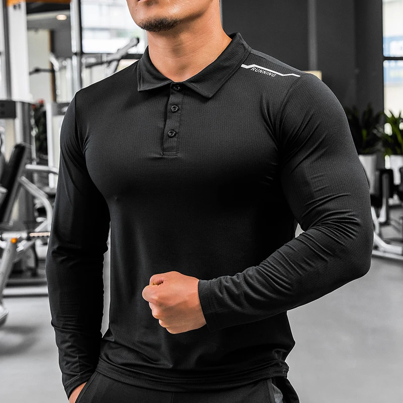 Men Sports Compression Shirt Male Rashgard Fitness Long Sleeves Running Clothes Homme T-shirt Football Jersey Sportswear Dry Fit