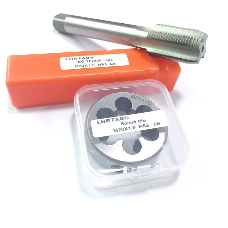 Rosca Métrica Mão Esquerda Plug Tap Máquina Die Rosca Fina Plug Taps e Round Dies Grupo M20 M20x1.0 M20x1.5 M20x2.0 M20x2.5