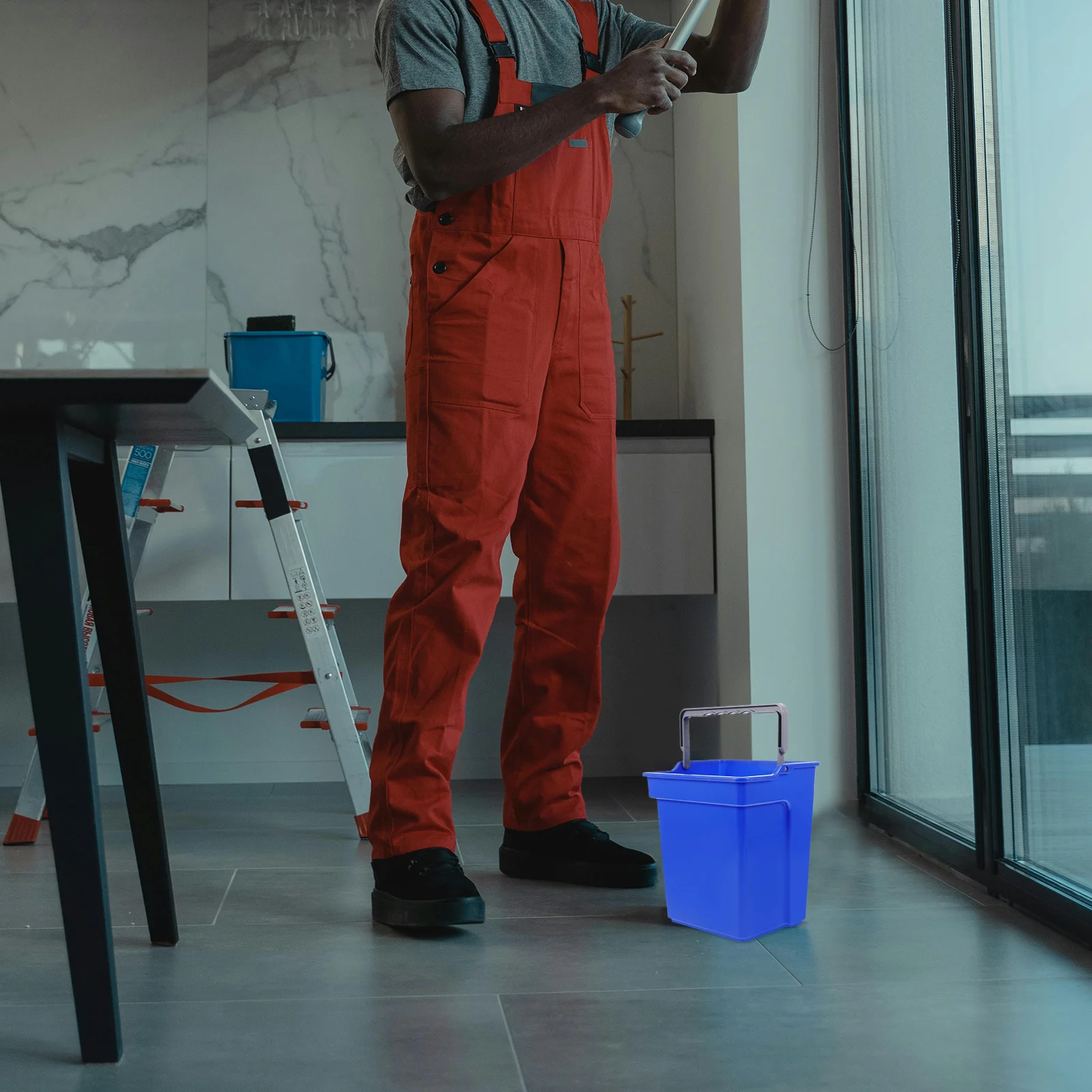 

Sturdy 4L Plastic Mop Bucket Large Capacity Handle Design Home Supplies Office School Commercial Use Mop Bucket