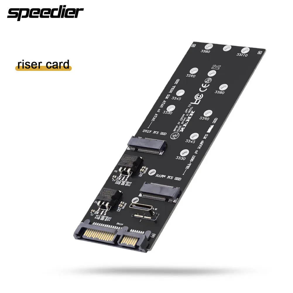 

2-in-1 SATA M.2 SSD To SATA and NVMe M.2 NGFF To SFF-8611 Oculink Adapter Card PCIe X4 High Speed Transmission