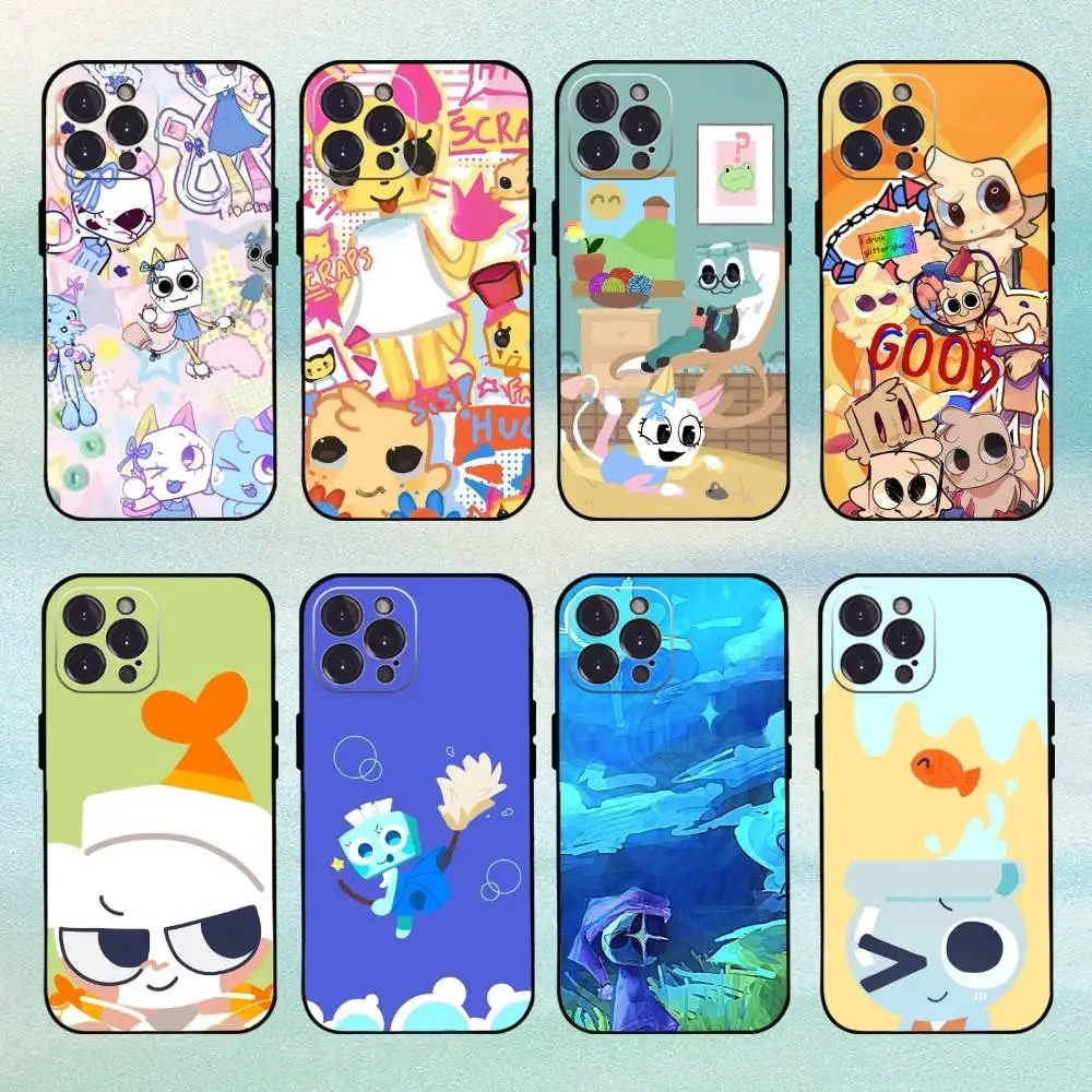 حافظة هاتف كارتون Goob D-Dandys World لهاتف آيفون 16 15 14 13 12 11 Pro Max Plus، 5G حافظة سوداء ناعمة #1