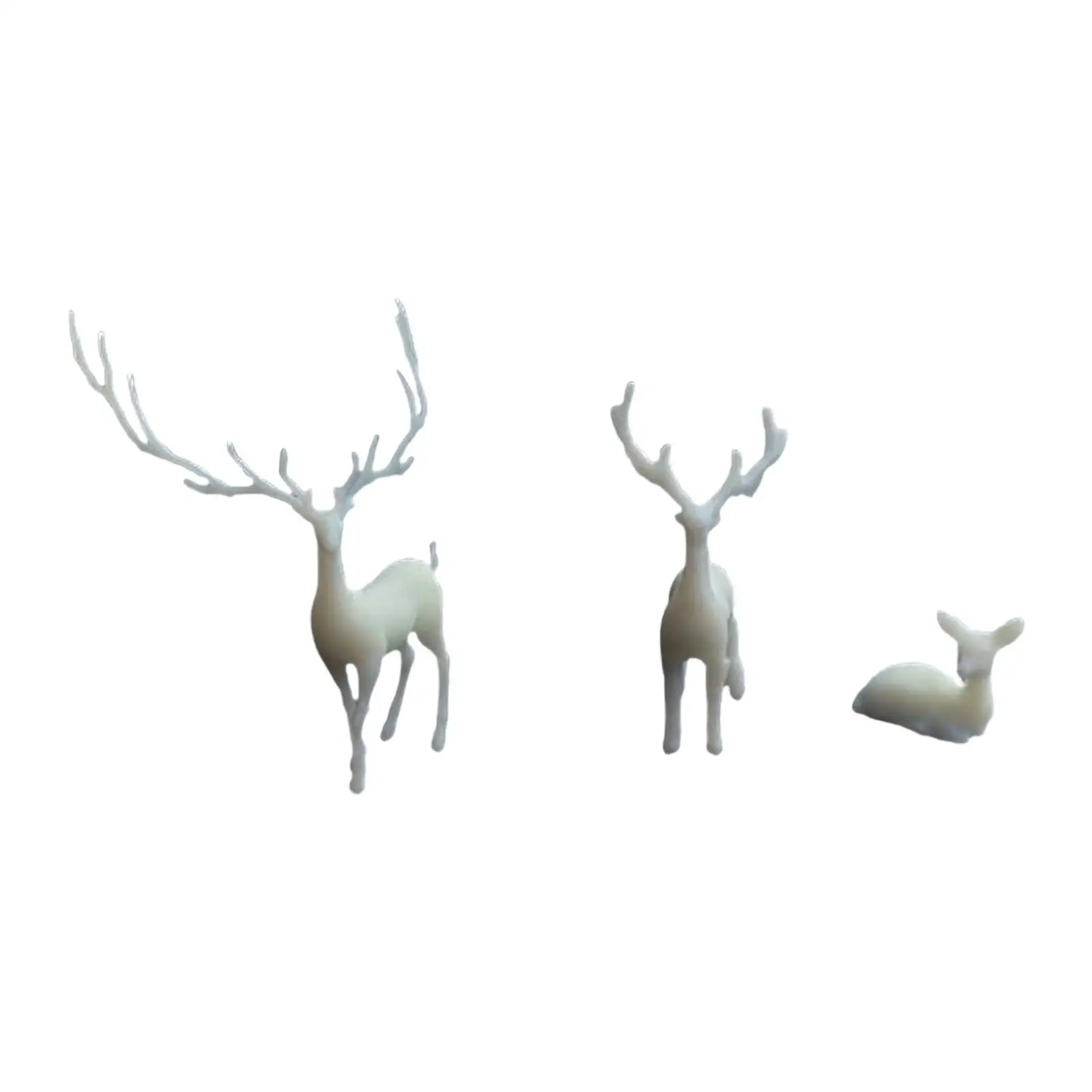 3 Pieces Mini Resin Fillers Miniature Deer Figurines for DIY Birthday Party