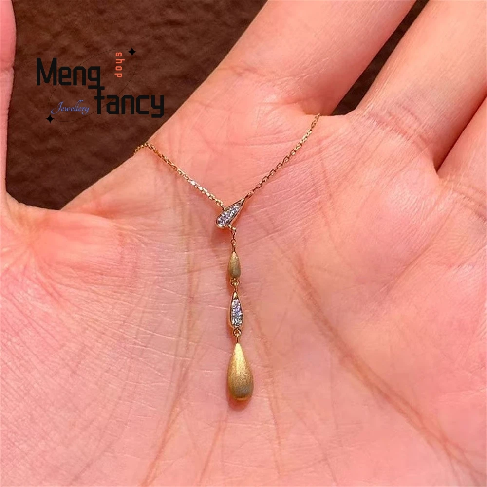 

Minimalist, Light Luxury, High-End Brushed Water Drop Necklace For Commuting Collarbone Chain Fashion Jewelry Exquisite Elegant