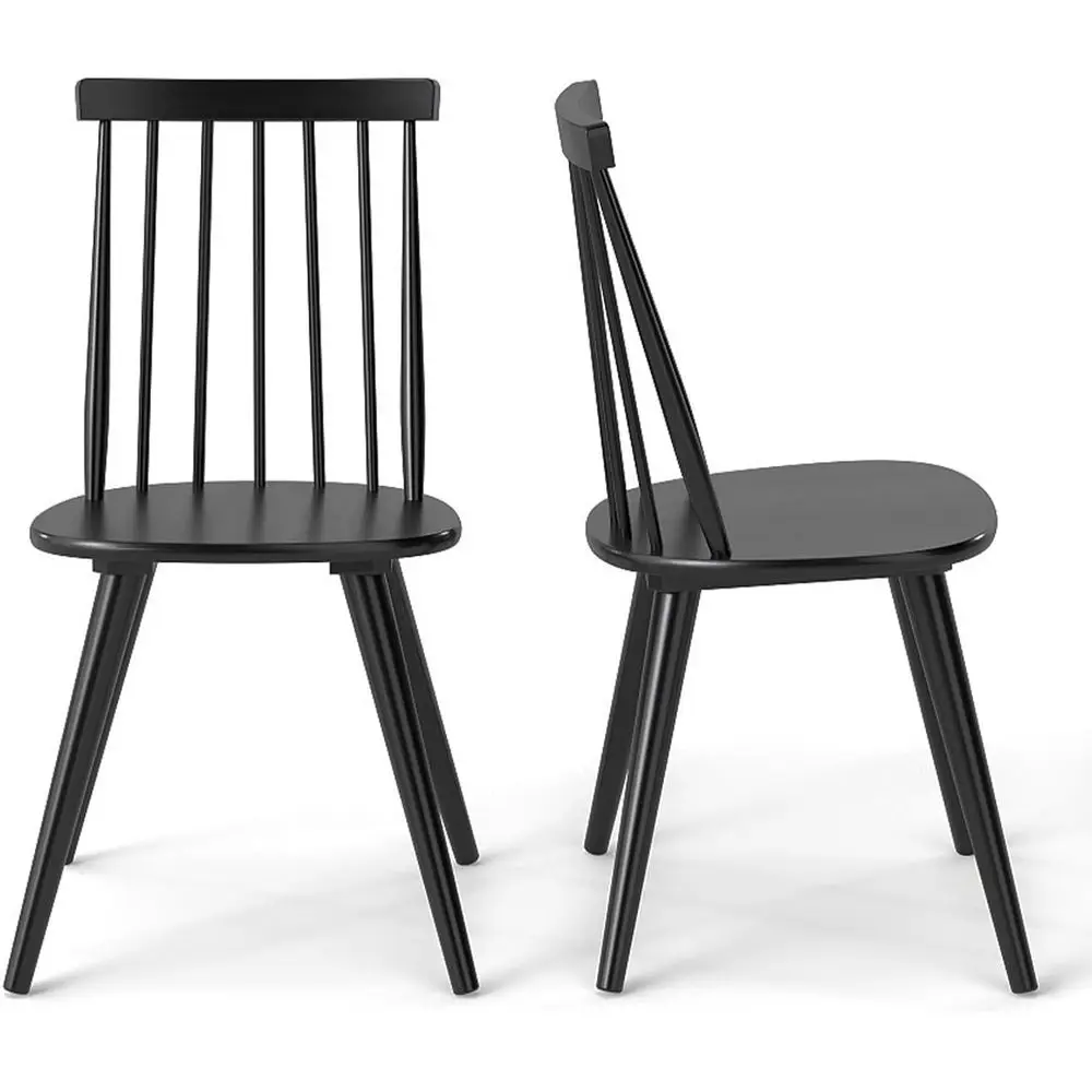 

Set of 2 Elegant Dining Chairs with Slat Back, Suitable for Kitchen, Dining, and Living Spaces