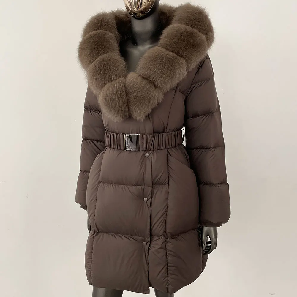 เสื้อแจ็คเก็ตคอปกขนสุนัขจิ้งจอกแท้ธรรมชาติ OFTBUY เสื้อโค้ทขนเป็ดขาวแคชเมียร์มีฮู้ดสำหรับผู้หญิง ฤดูหนาว 2025 รุ่นใหม่ เสื้อคลุมโอเวอร์ไซส์สำหรับผู้หญิง