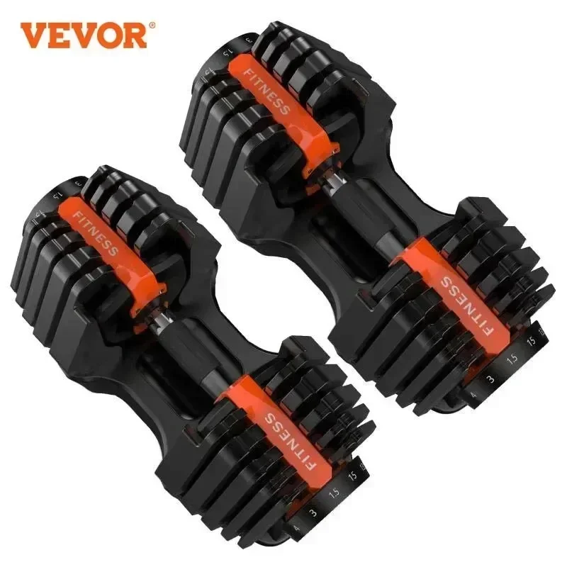 VEVOR-Mancuernas ajustables, 24/40KG, 52, 5/90LBS, equipo de Fitness, entrenamiento de músculos del brazo, juego de mancuernas ajustables para