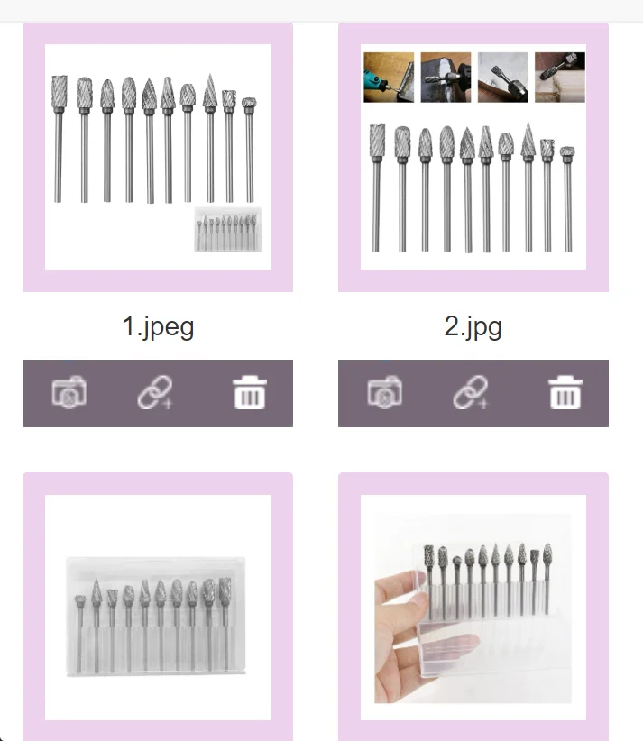 10個入りロータリーラスプファイルセット、3mmシャンク研削ヘッド、彫刻ビット、ダブルカッターロータリーファイル、金属・木材研磨用ツール