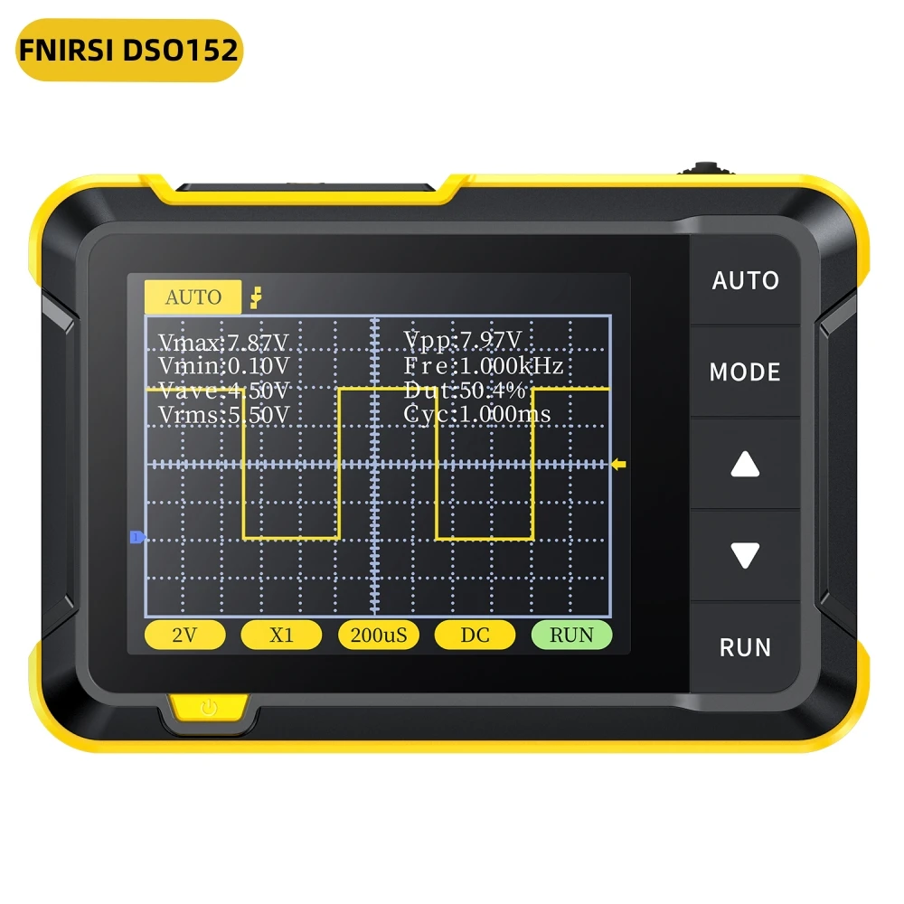 

FNIRSI DSO152 Mini Handheld Digital Oscilloscope 2.5MSa/s 200KHz Analog Bandwidth 800VPP Support Firmware Upgrade PWM Output