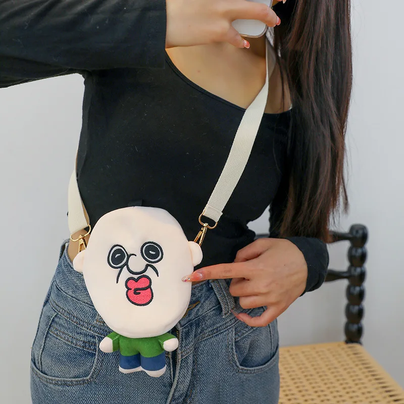 Korean Cartoon Bangbang and Yuzhi Shoulder Bag Cute and Funny Couple Best Friend Cosmetic Earphones Kawaii Anime Coin Purse Bag