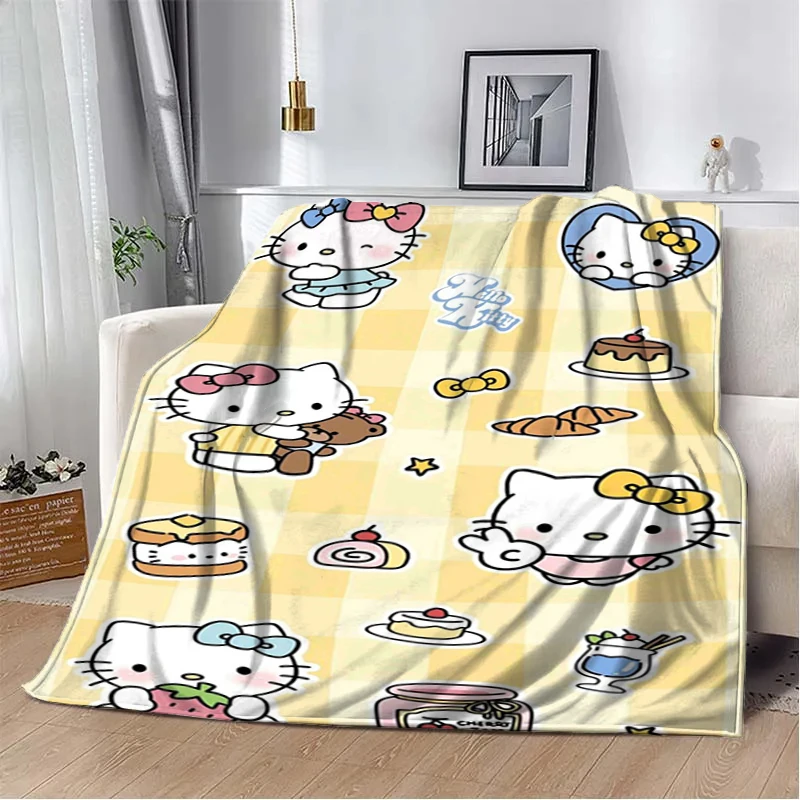 

Hot Sanrio Hello Kitty Cute Cartoon Print Anime Blanket Funny Warm Throw Blankets for Bed Sofa Autumn/Winter Blanket