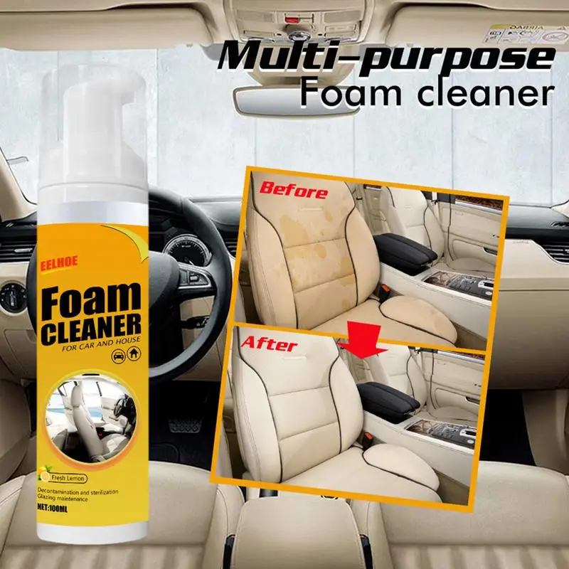 100ML Multi-Purpose Foam Cleaner Leather Clean Wash Automoive Car Interior Home Wash Maintenance Surfaces Spray Foam Cleaner