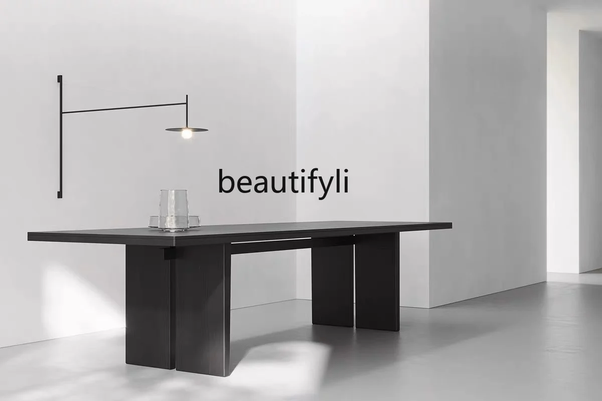 Light Luxury Minimalist Solid Wood Conference Office Long Table Creative Workbench Industrial Style Conference Table