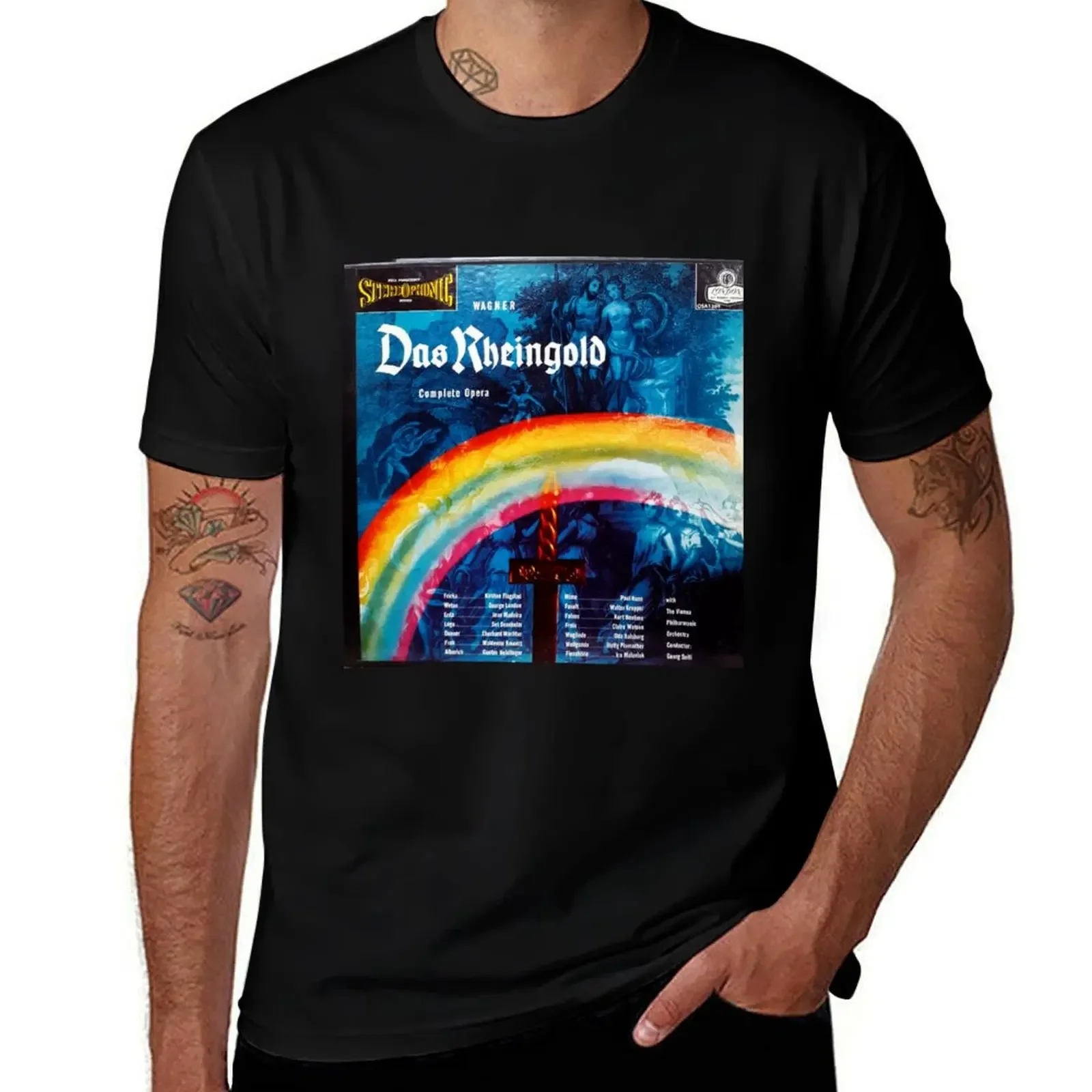 Das Rheingold, Richard Wagner, Wagner, Opera, German, 1959, Rainbow T-Shirt Blanks Футболки мужские из хлопка