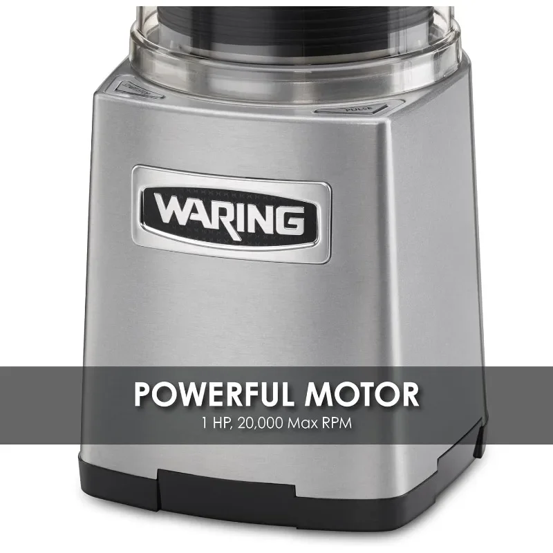 Moedor de especiarias comercial Waring WSG60 de 3 xícaras, motor de 1 HP, ação de pulso de 20.000 RPM, inclui 2 tigelas de moagem de aço inoxidável