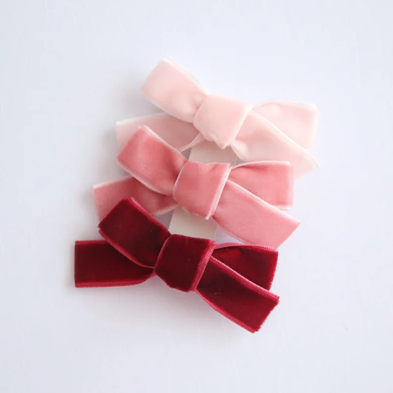 

Минималистичный бархатный бант для волос, детская заколка, аксессуар для волос.