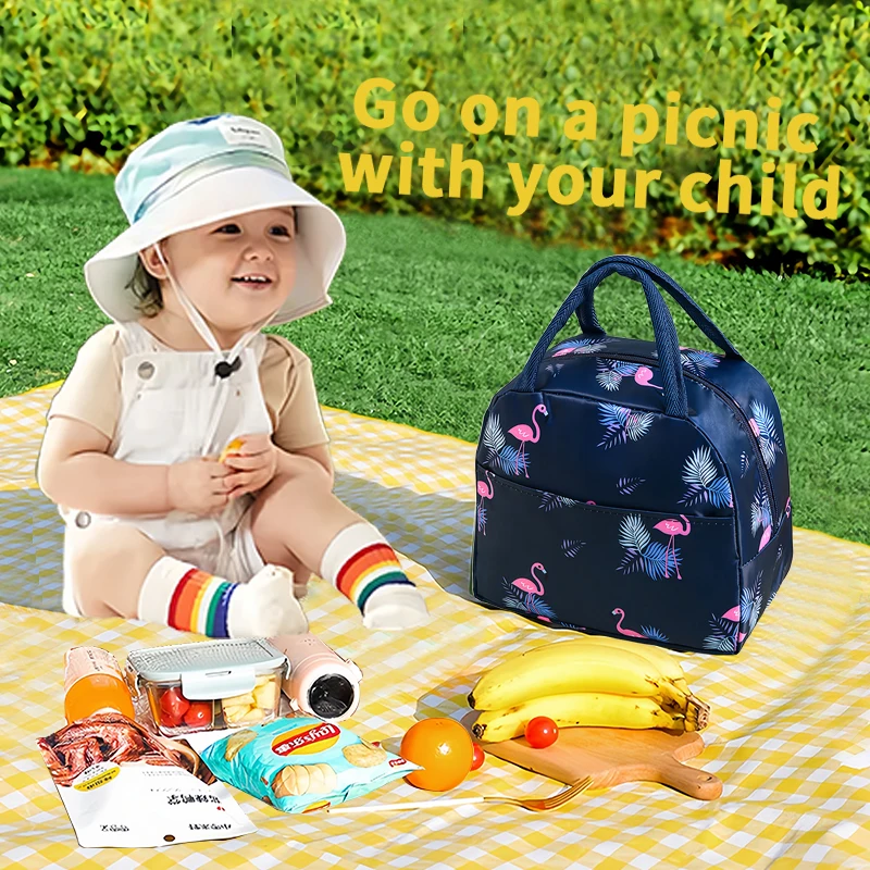 Insulated Lunch Bag Women Waterproof Thickened Aluminum Foil Kids Small Portable Lunch Box Beach Cooler Bag Warmer Lunchbox