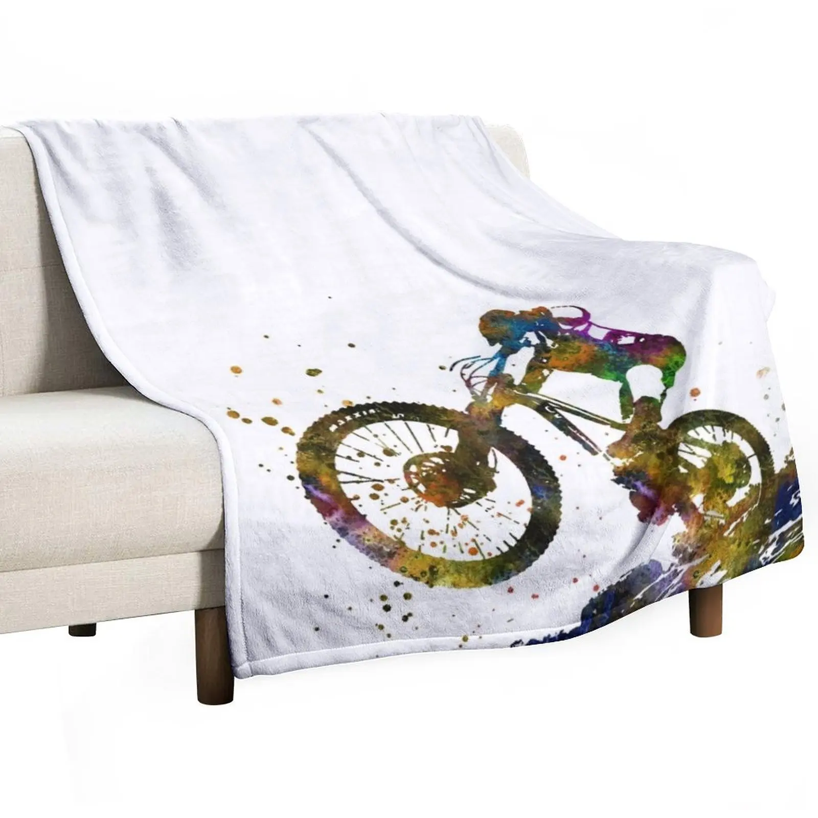 Mountain biking, mountain bike, sport Throw Blanket Warm Comforter Personalized Gift Blankets