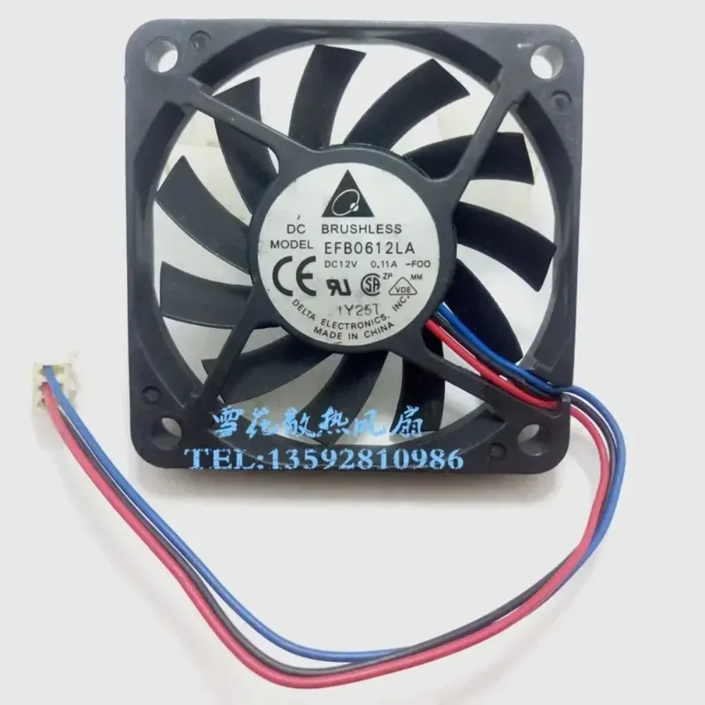 

Вентилятор охлаждения Delta Electronics EFB0612LA F00, 12В постоянного тока, 0.11А, 60x60x25мм, 3-проводной