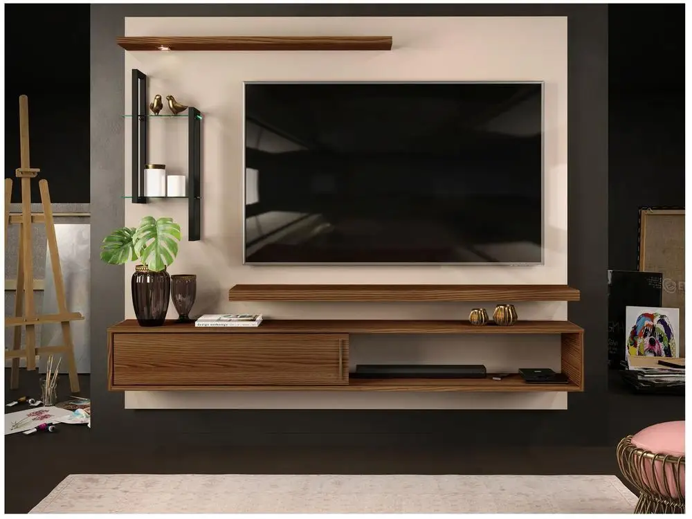 PAINEL NEW GRECO PARA TV até 60” , com 2 Prateleiras - DJ Móveis