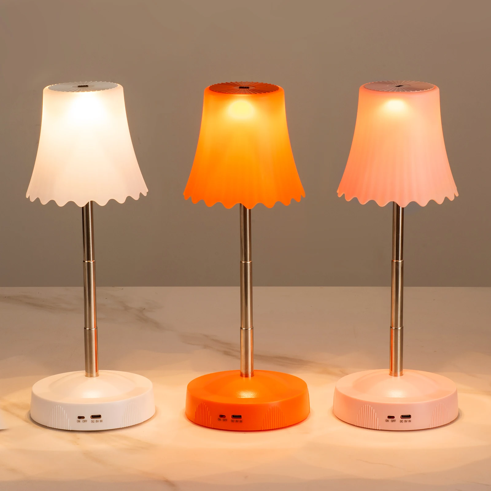 GDLUOAO LED RGB Table Lamp, Dimmable Height Adjustable Desk Light with Gesture Sensing