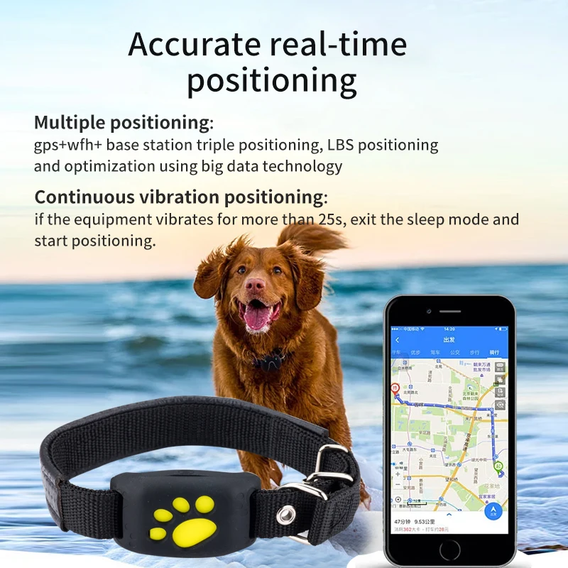 Dogs Cats GPS Tracking Pet GPS Tracker Collar Anti-Lost Device Real Time Tracking Locator Pet Collars For Universal Dogs