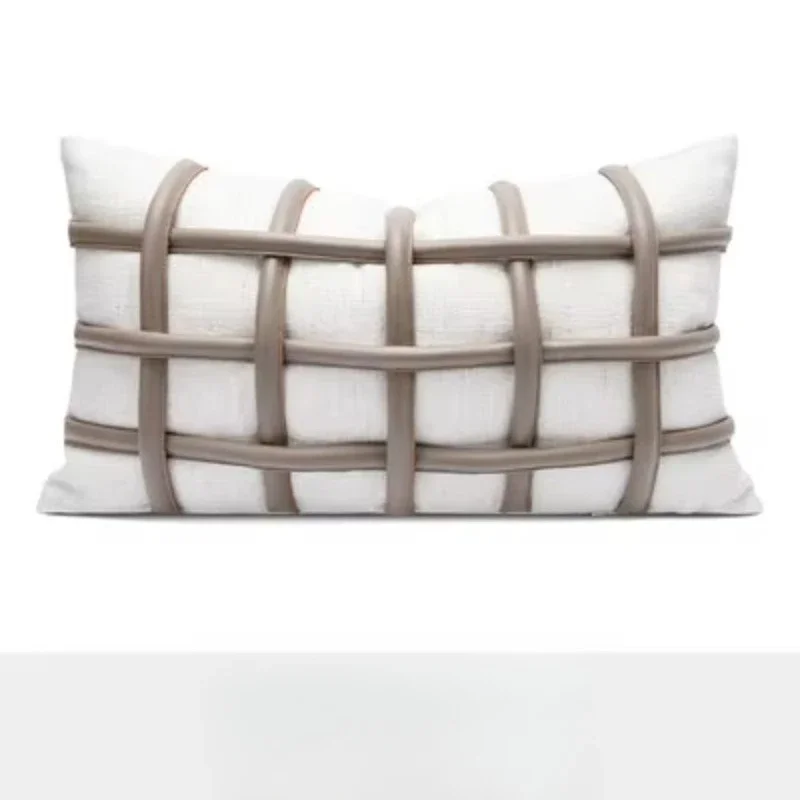 Lightweight Luxury Modern Sofa Bedroom Living Room White Coffee Leather Decorative Pillowcase Decorative Cushion Cover