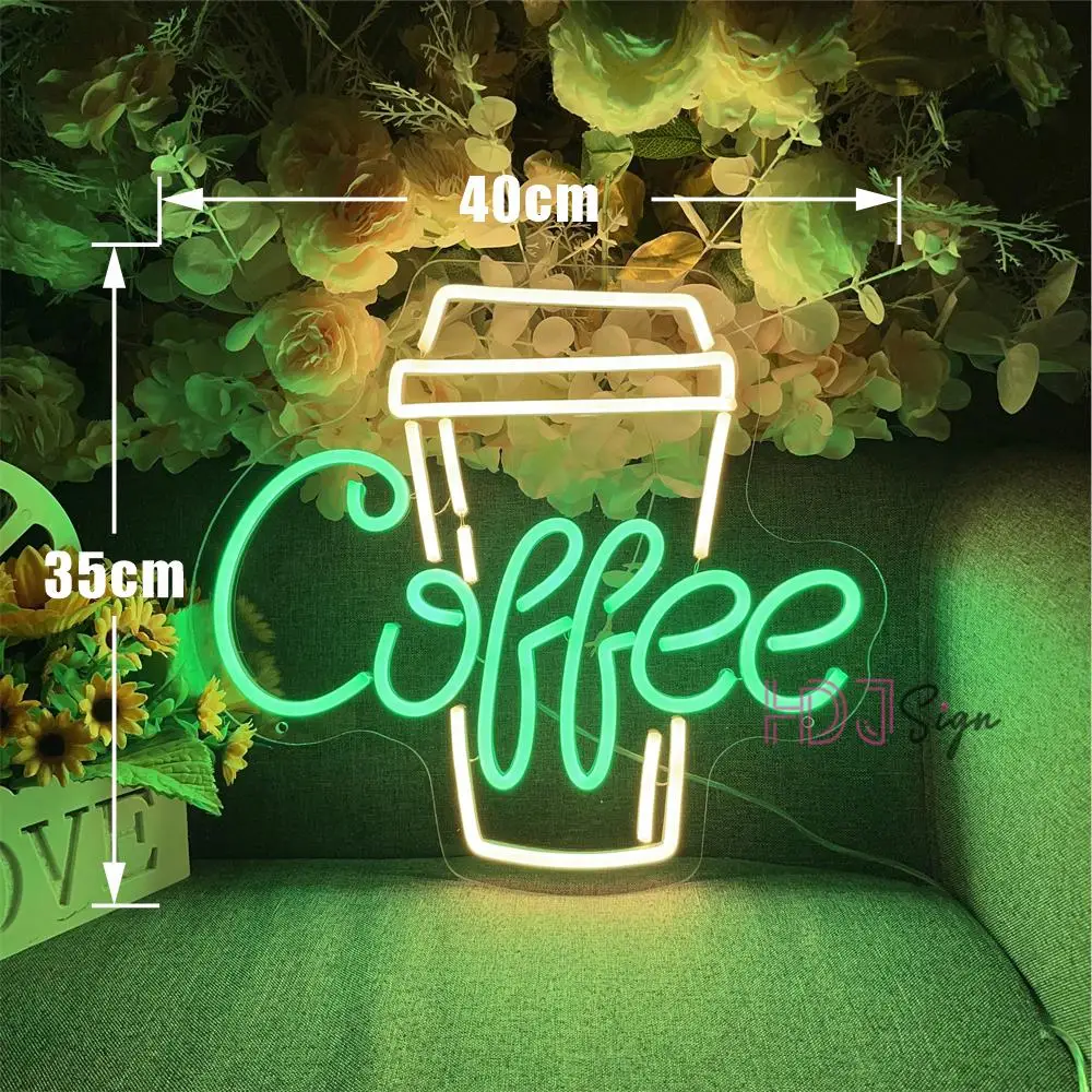 Coffee Neon Light Led Signs Cafe Restaurant Rest Room Decor Wall Art Neon Sign Led Lights USB Coffee Shop Light Up Sign Bar Club