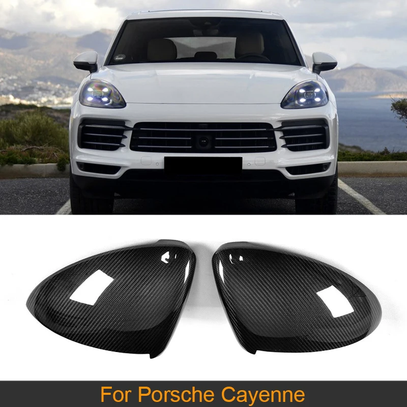 Carbon Fiber Car Rear View Mirror Covers Caps For Porsche Cayenne 2018 Car Side Mirror Caps Covers Add On Style