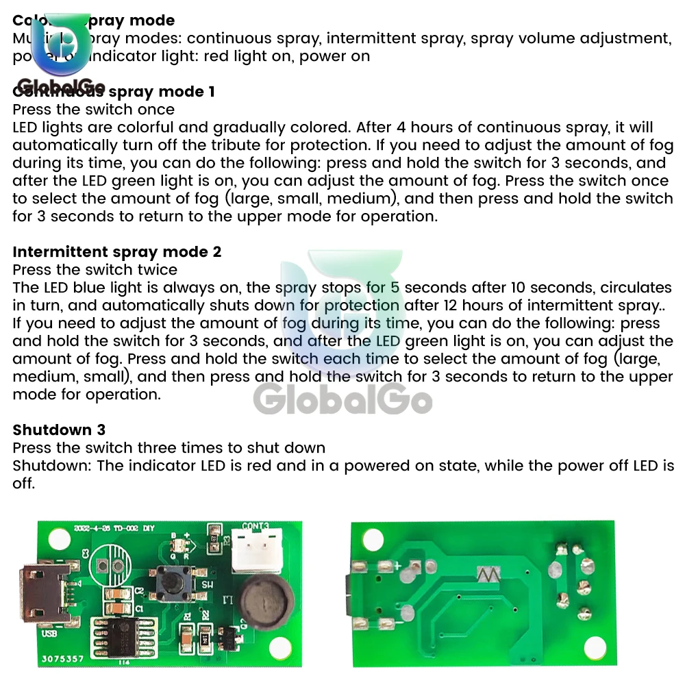 USB Mini Humidifier DIY Kits Mist Maker and Driver Circuit Board Fogger Atomization Film Atomizer Sheet Mini Oscillating
