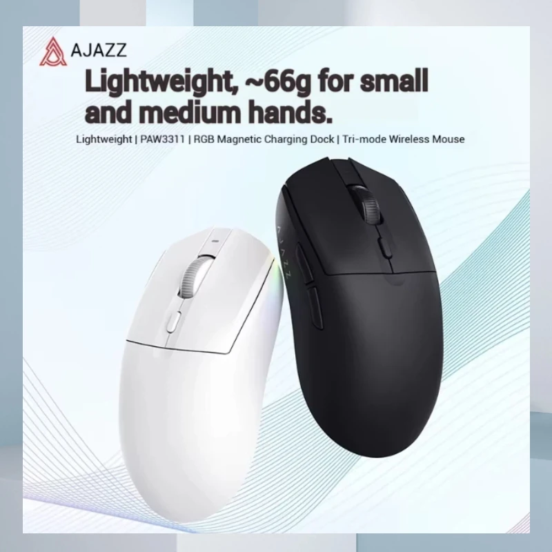 

Hot Sale Ajazz Aj139 V2 Mc-3 Model Esports Game Mouse Dual-Mode Wireless 3311/3395 Wired Boy Hand Lightweight