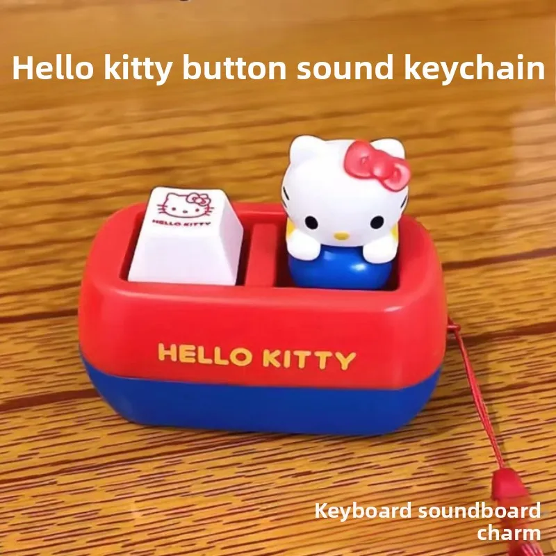 

Аниме-брелок Hello Kitty с голосовой кнопкой, кейкап в виде кошки КТ, антистрессовая игрушка, милая кнопка для клавиатуры, мягкая игрушка-сквиши, декор для стола, подарки