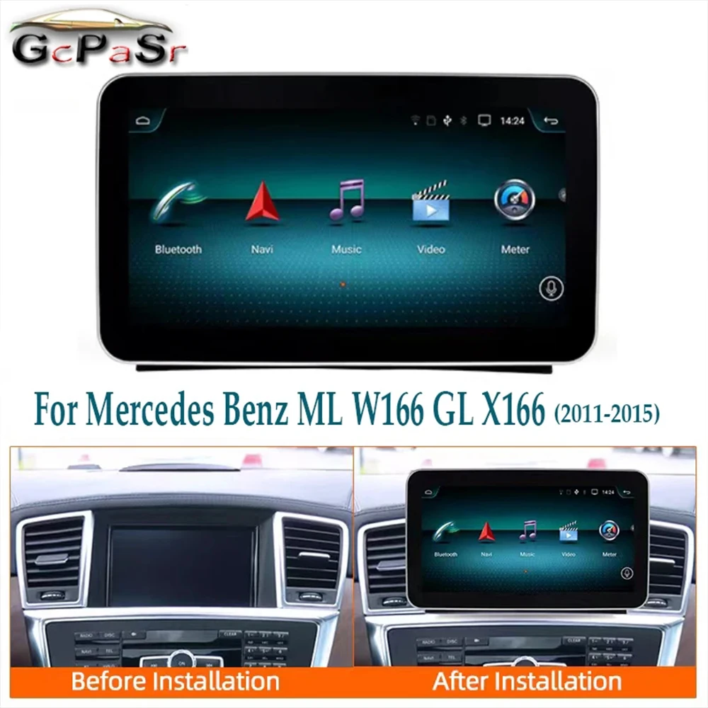 Carplay Android For Mercedes Benz ML W166 GL X166 2011- 2014 HD Auto Car Radio Player Pantalla GPS Navigation Multimedia IPS DVD