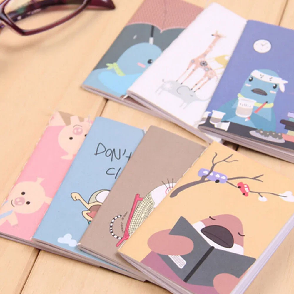 1pc Mini Cute Cartoon Notebook Handy Pocket Notepad Paper Journal Diary Portable Diarybook Notebooks Office School Supplies