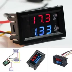 High Quality Power Meter Voltage Amps Voltmeter Ammeter W/Connecting Line 3 Digit DC 100V 10A Digital Dual LED