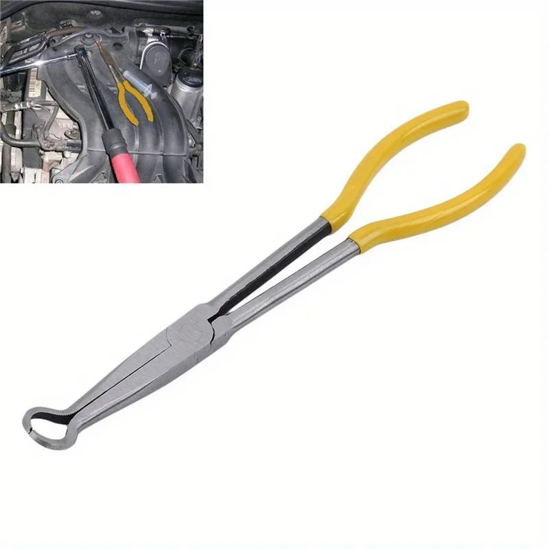 11 Inch O-Shaped Pliers Long Reach Spark Plug Multi-functional Secure Ring Nose Design Non-Slip Handles Engine Hand Tool