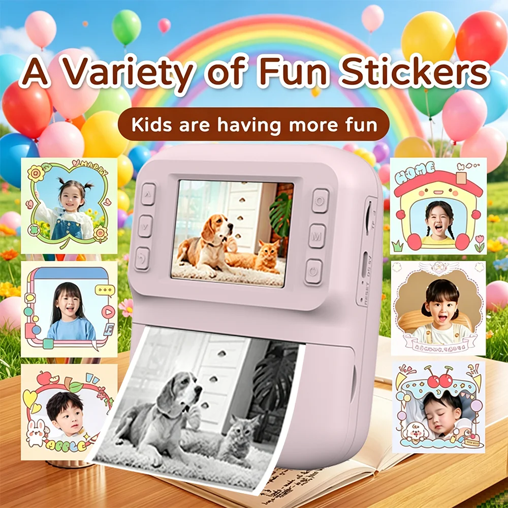 Children Digital Camera Photography Instant Camera 1080P HD Dual Lens Kids Video Recorder Toys for Girls Boys Best Birthday Gift