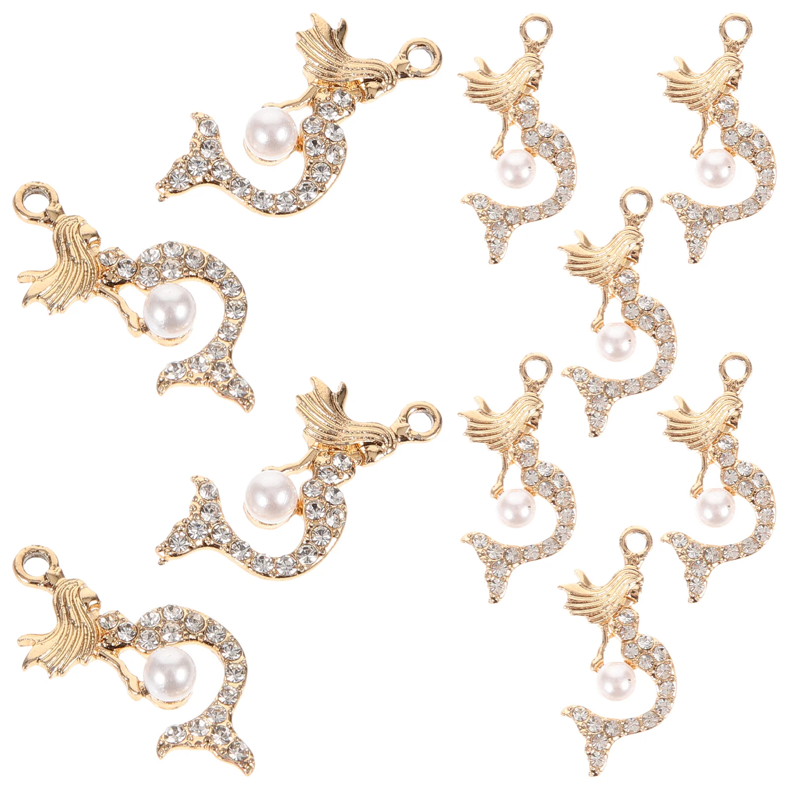 

10 Pcs Mermaid Pendant DIY Bracelet Charms Jewelry Making Accessories Vintage Decor