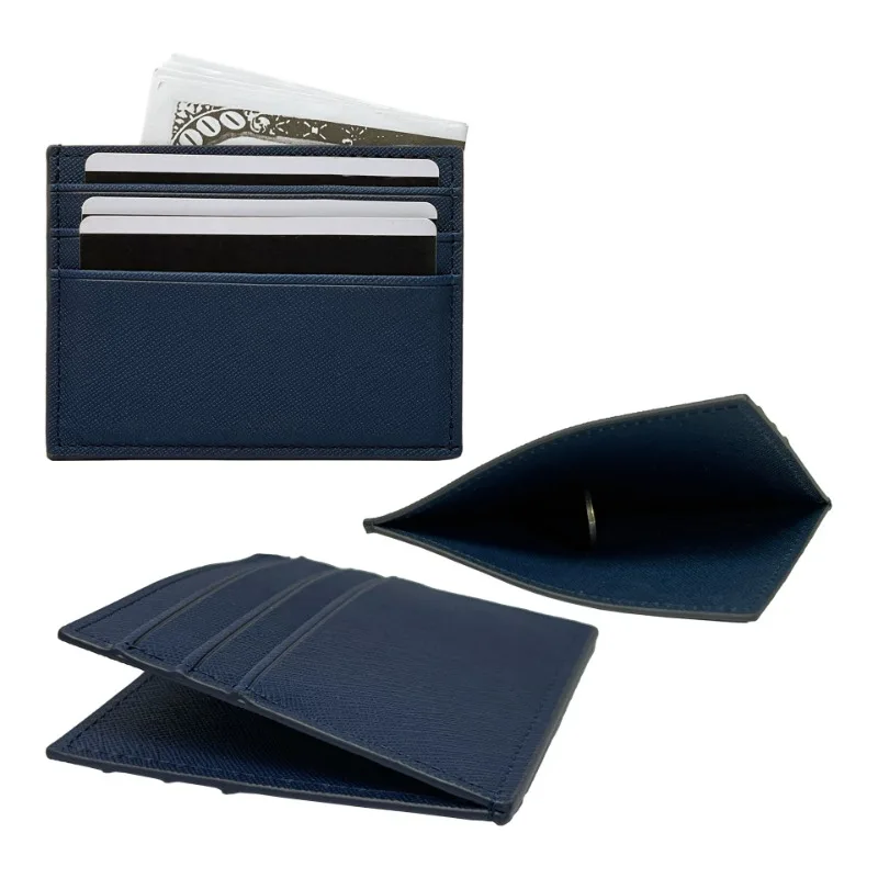 Pu Leather Card Holder for Women Men Simple Slim Wallet Name Id Credit Card Purse Card Case Purse Wedding Gift