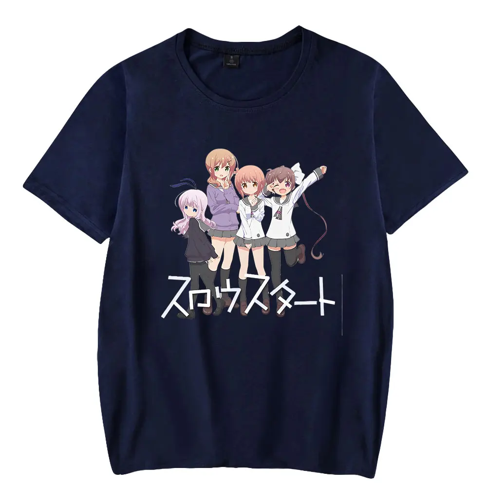 Anime Traag Start T-Shirt Mannen Vrouwen Korte Mouw Hiphop Tees Harajuku Korte T-Shirts Cosplay Pullover Unieke T-Shirt Tops