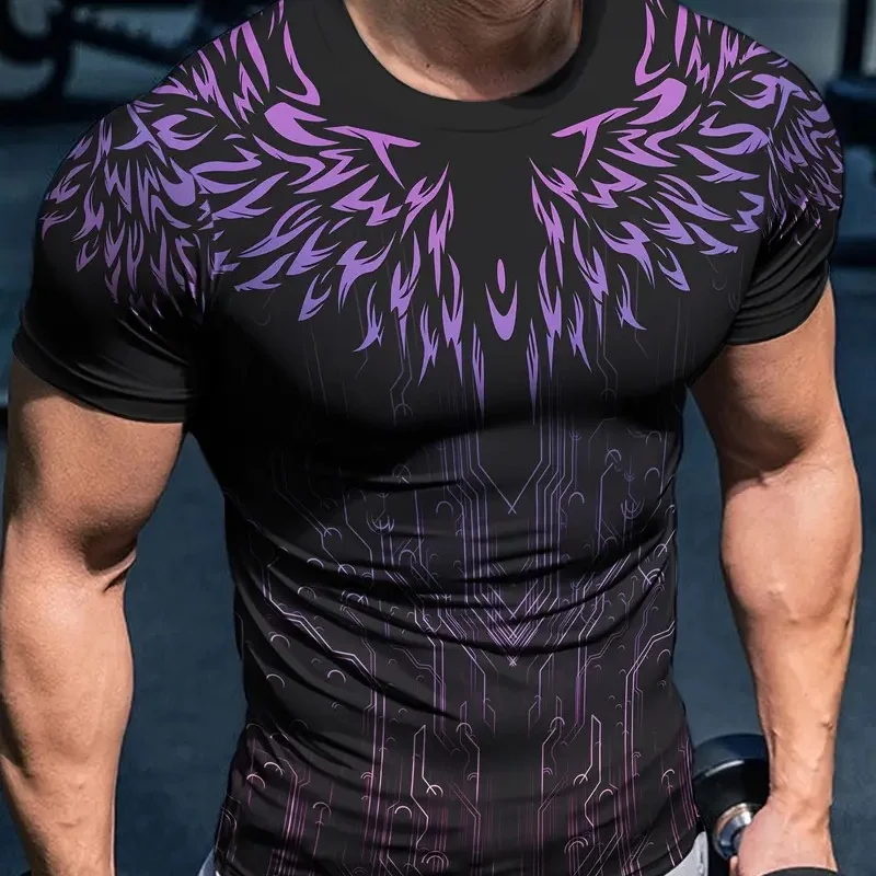 

Men's Spring and Summer Travel Fitness Sports Casual T-Shirt Raglan Sleeves Short Sleeves | Quick Dry | Anti-odor