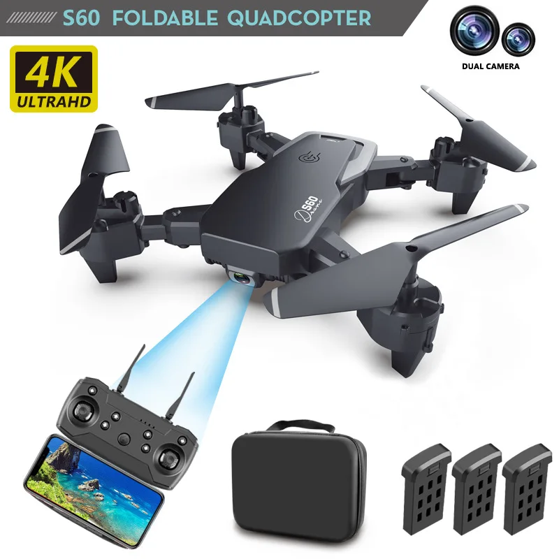 S60 Folding 4k Dual Camera Aerial Photography  Long-range Quadcopter  Fixed Height Remote-controlled Drone