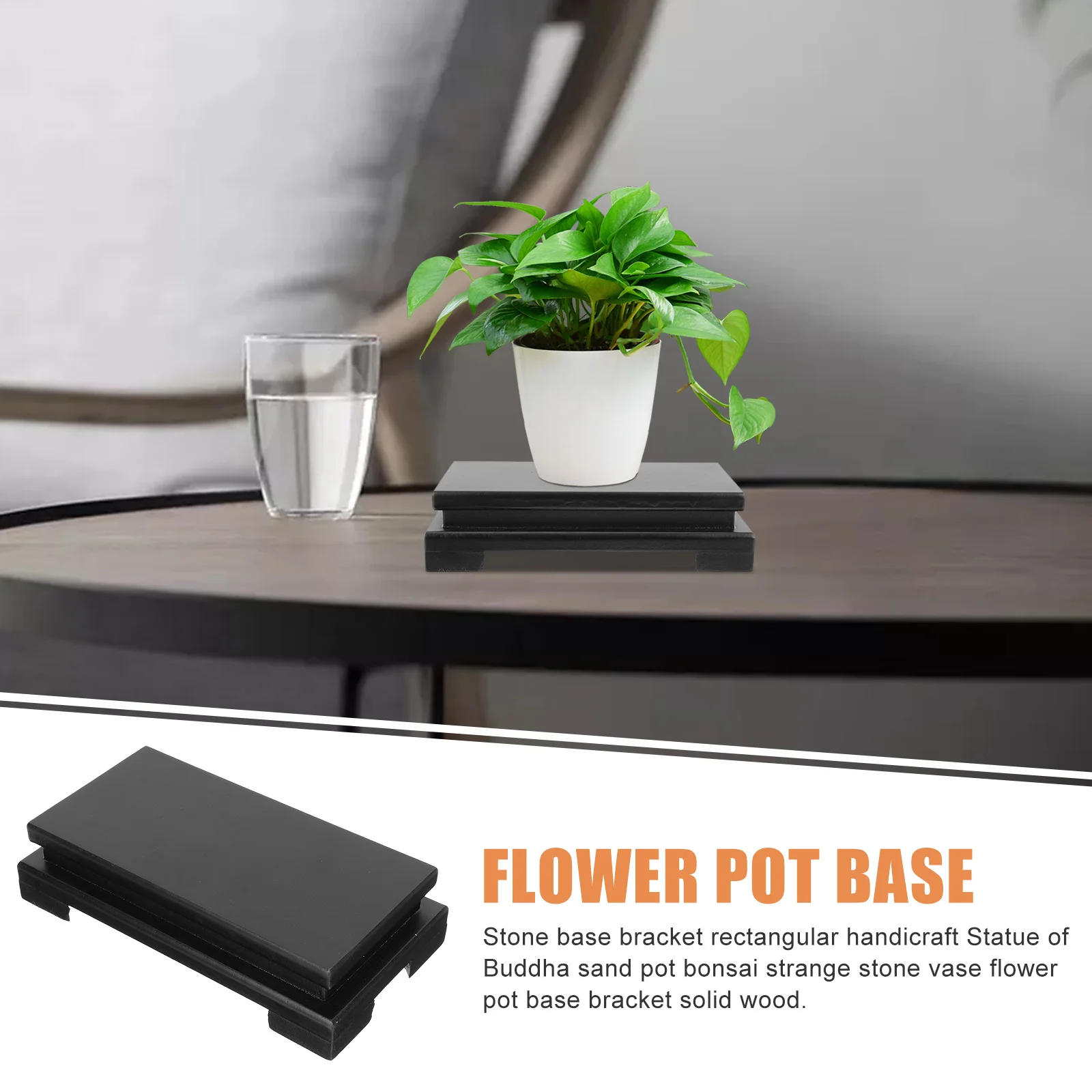 

1Pcs Handmade Rectangle Buddhist Statue Base Wooden Flowerpot Stand Platform Chic Decorative Pedestal DIY Rectangle Base